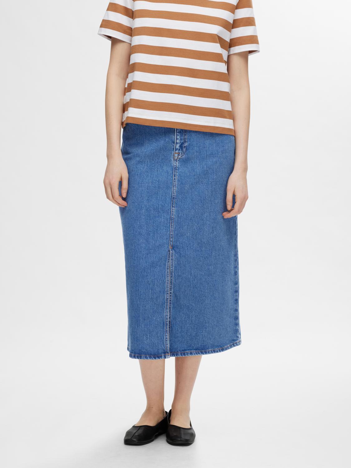 Krista Gerda Denim Skjørt - Blå/ Medium Blue Denim