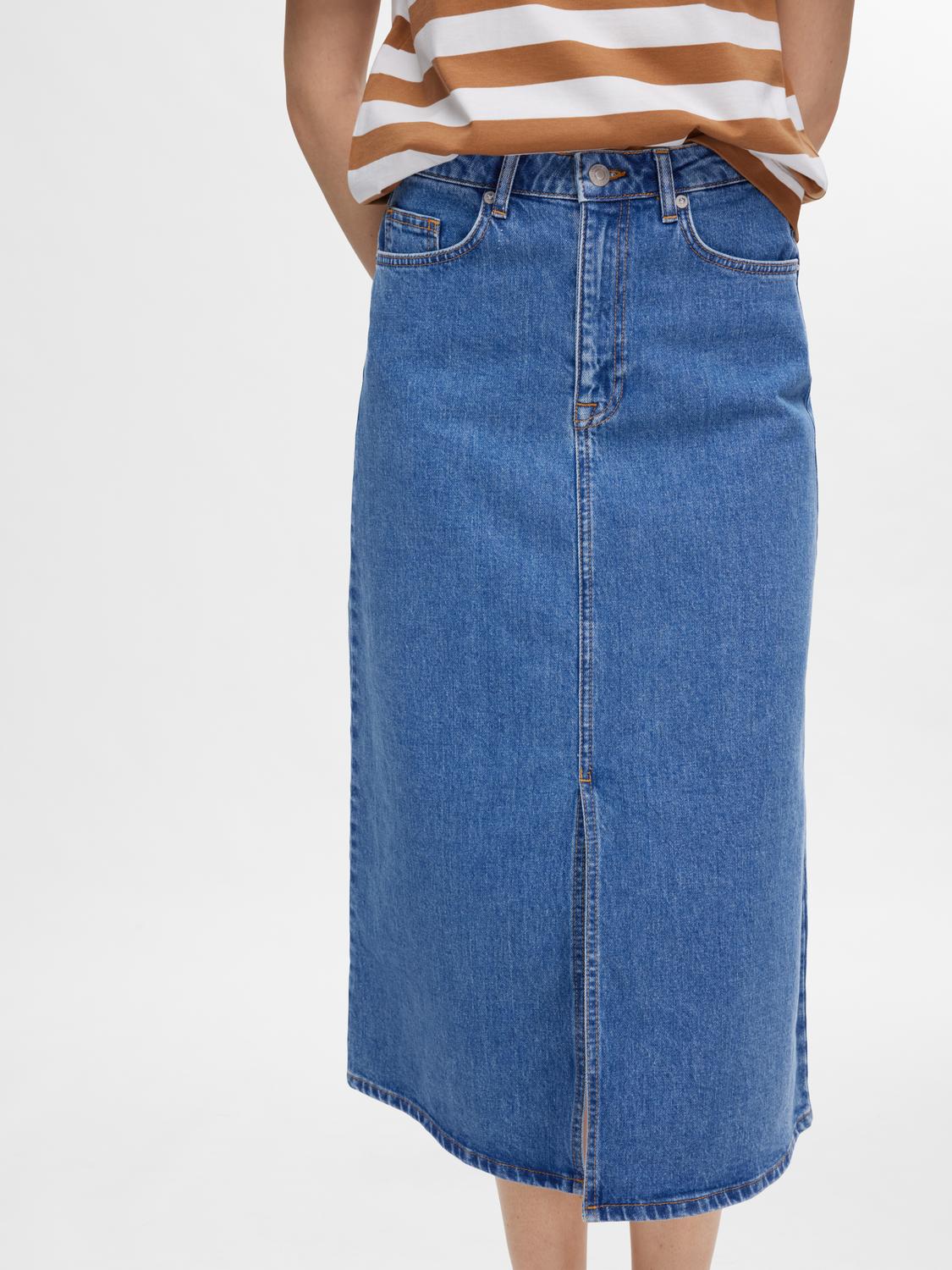 Krista Gerda Denim Skjørt - Blå/ Medium Blue Denim