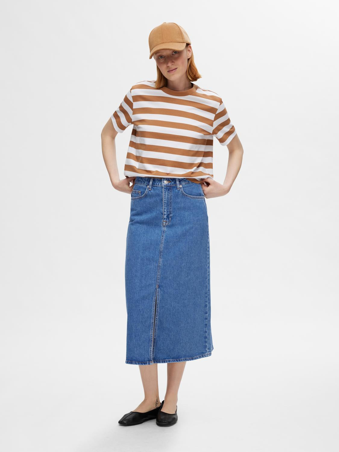 Krista Gerda Denim Skjørt - Blå/ Medium Blue Denim