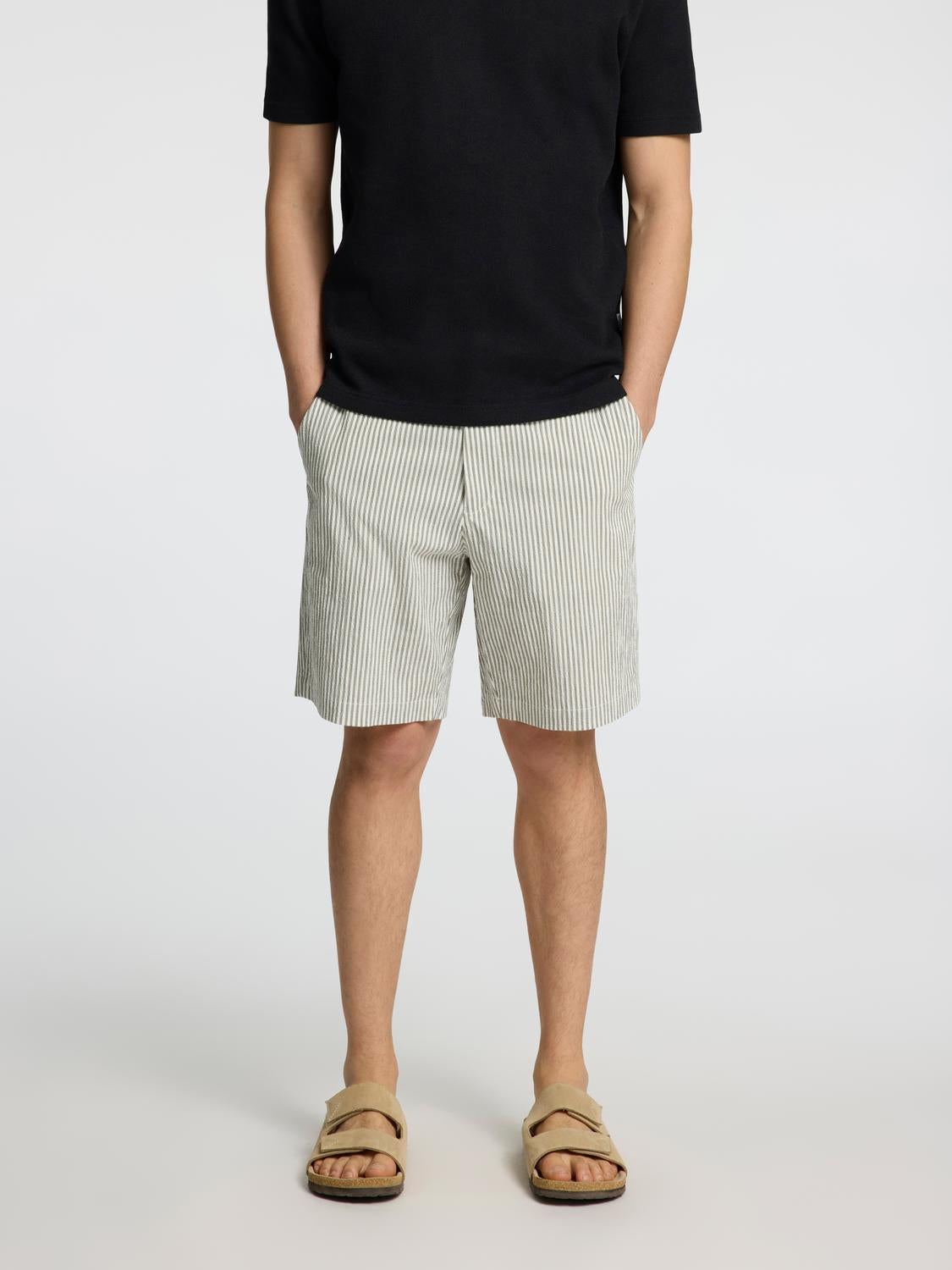 Karl Stripete Shorts - Grønn/ Kalamata