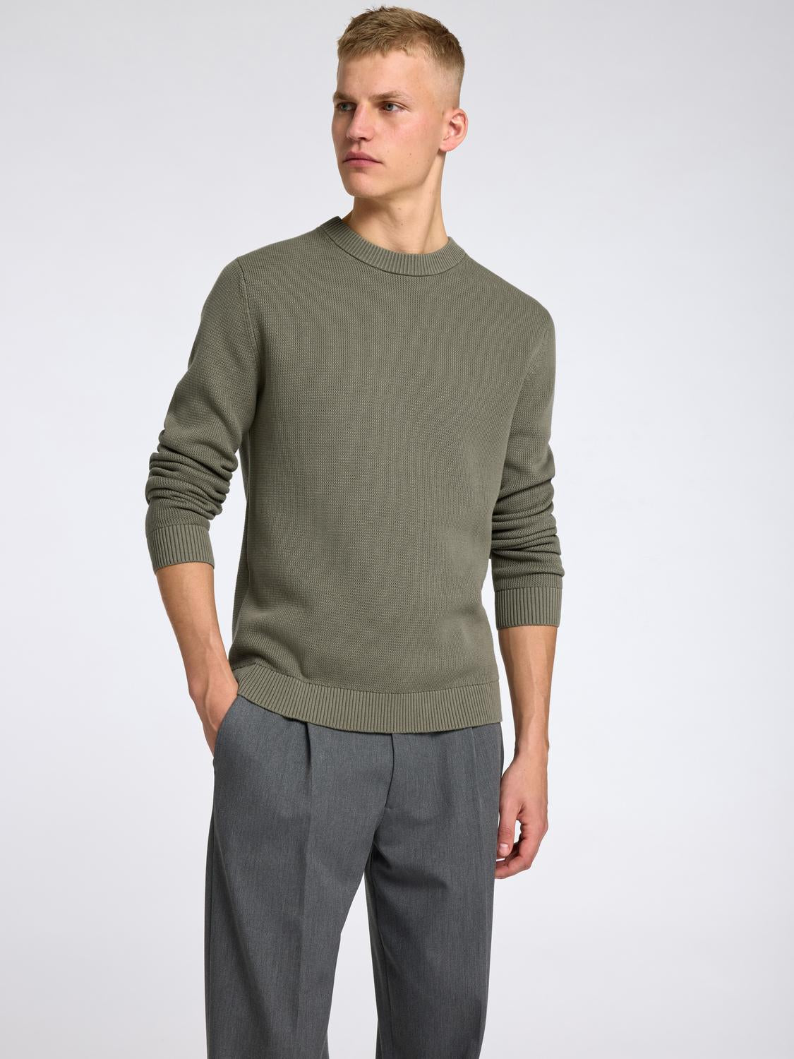 Dane Crew Neck Genser - Grønn/ Vetiver