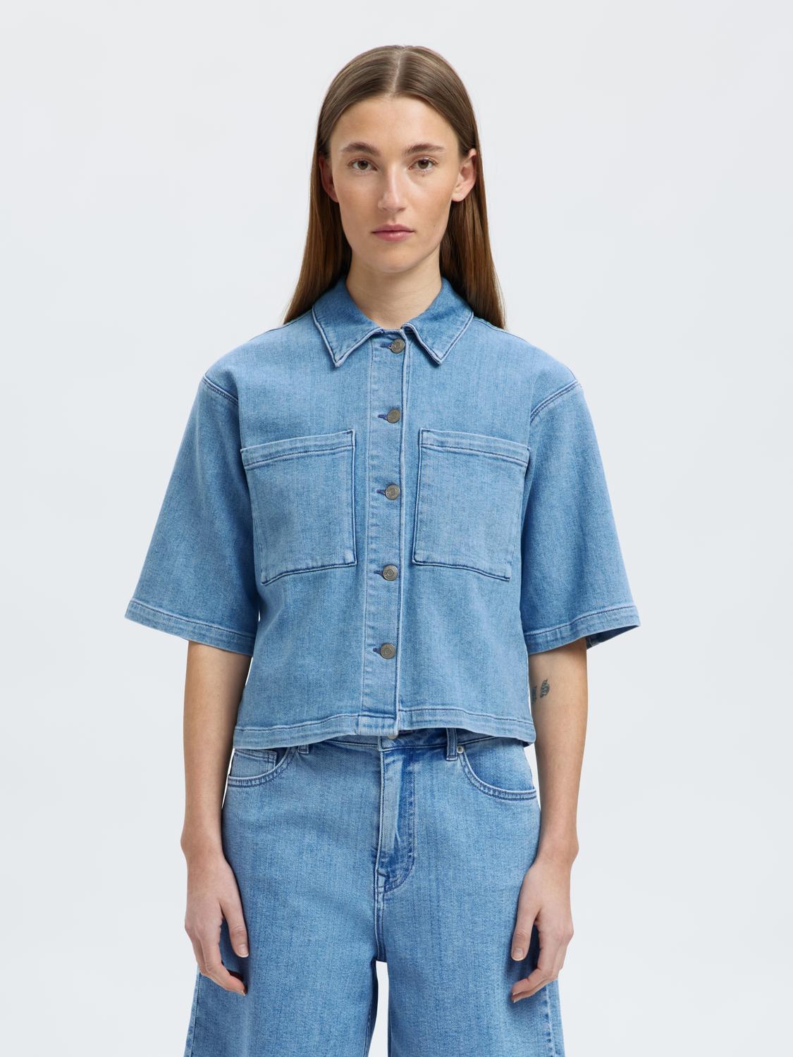 Anya Denim Skjørt - Blå/ Light Blue Denim