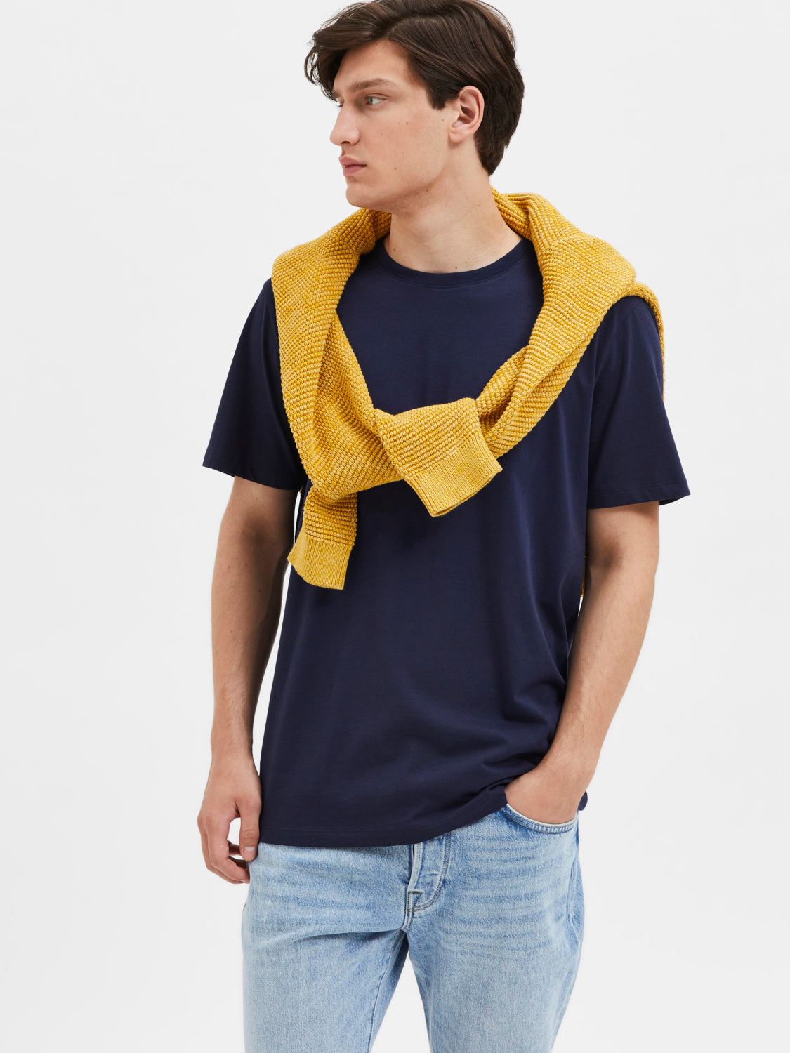SELECTED HOMME - ASPEN T-Shirt - Navy Blazer