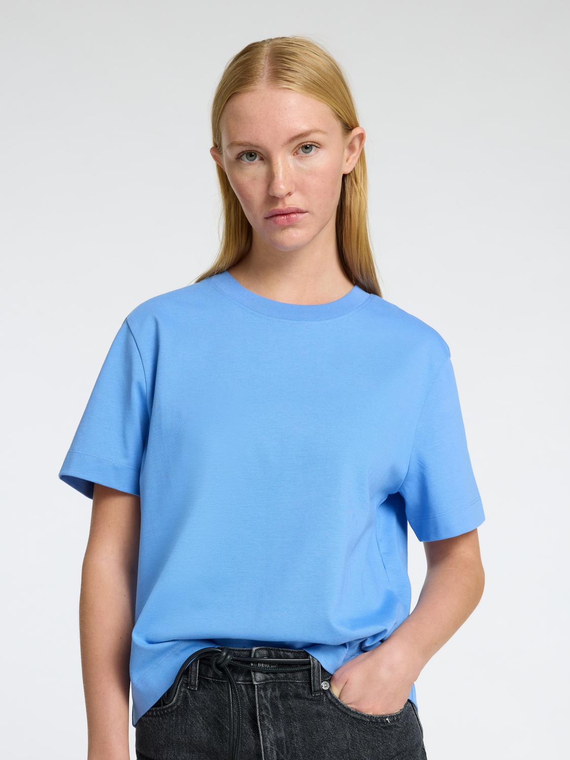 Essential Boxy T-Shirt - Blå/ Cornflower Blue