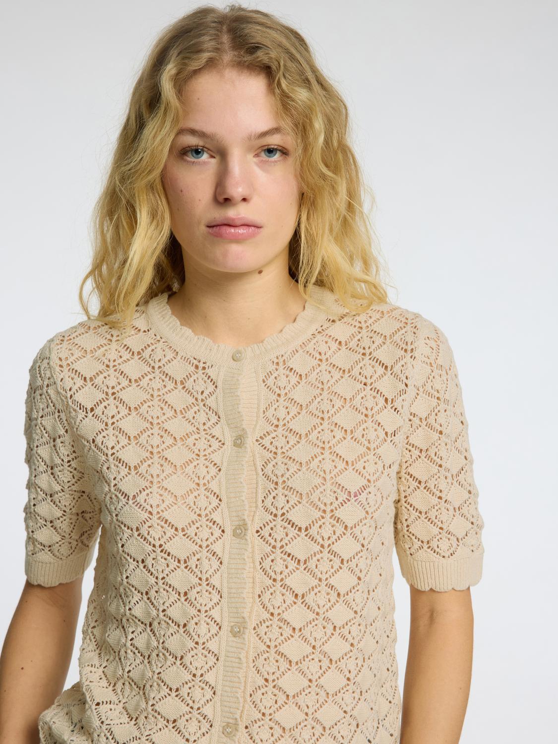 Sofia Strikket Cardigan - Beige/ Birch