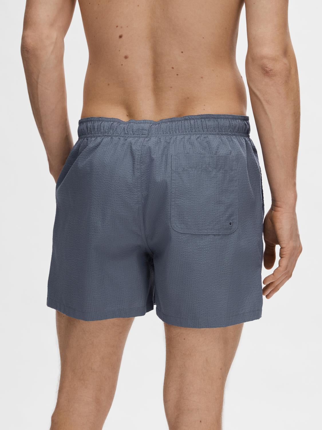 Cooper Seersucker Bade Shorts  - Blå/ Bering Sea
