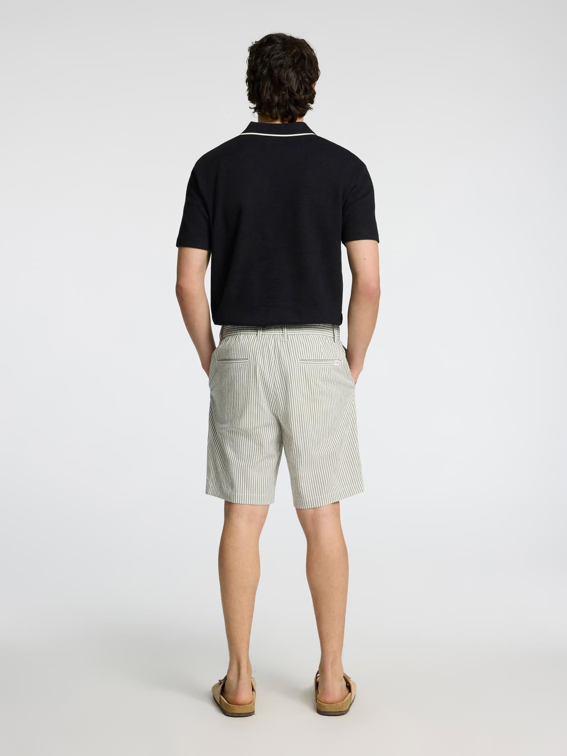 Karl Stripete Shorts - Grønn/ Kalamata