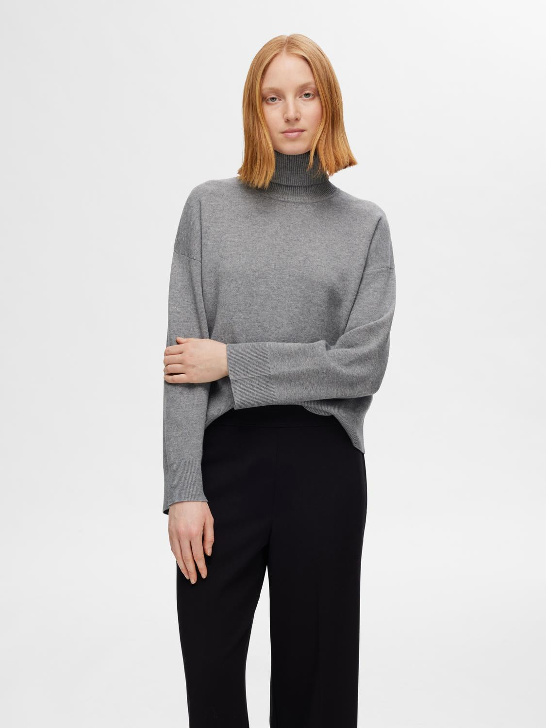 Kamma Genser med høy hals - Grå/ Medium Grey Melange