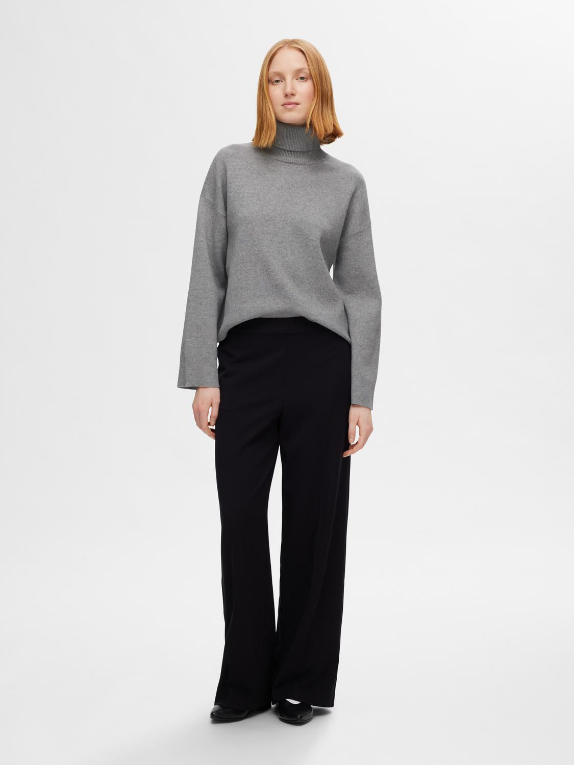 Kamma Genser med høy hals - Grå/ Medium Grey Melange