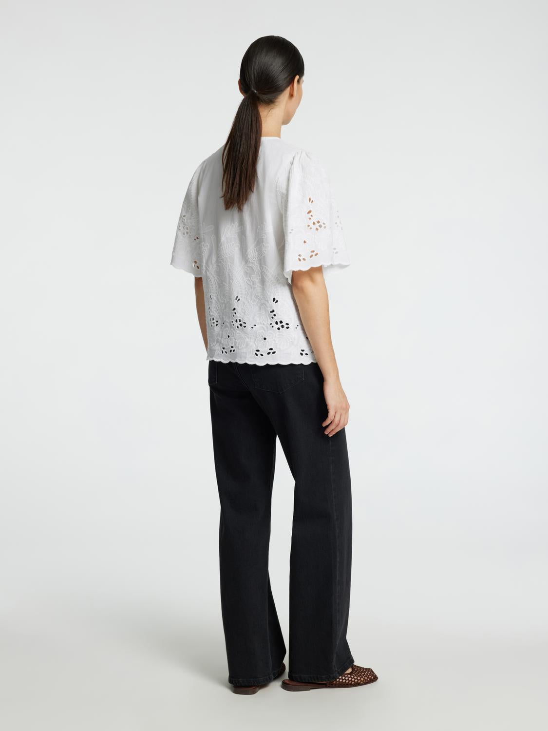 Dahlia Kort Arm Skjorte - Hvit Bright White