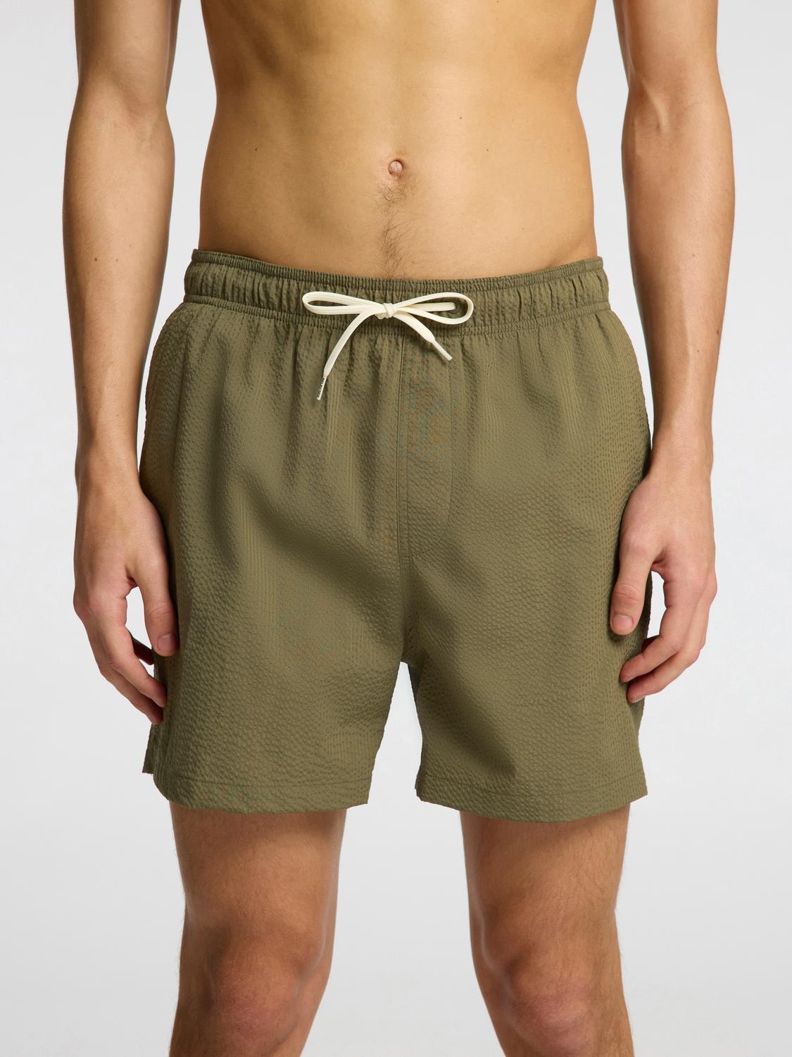 Cooper Seersucker Bade Shorts - Grønn/ Kalamata