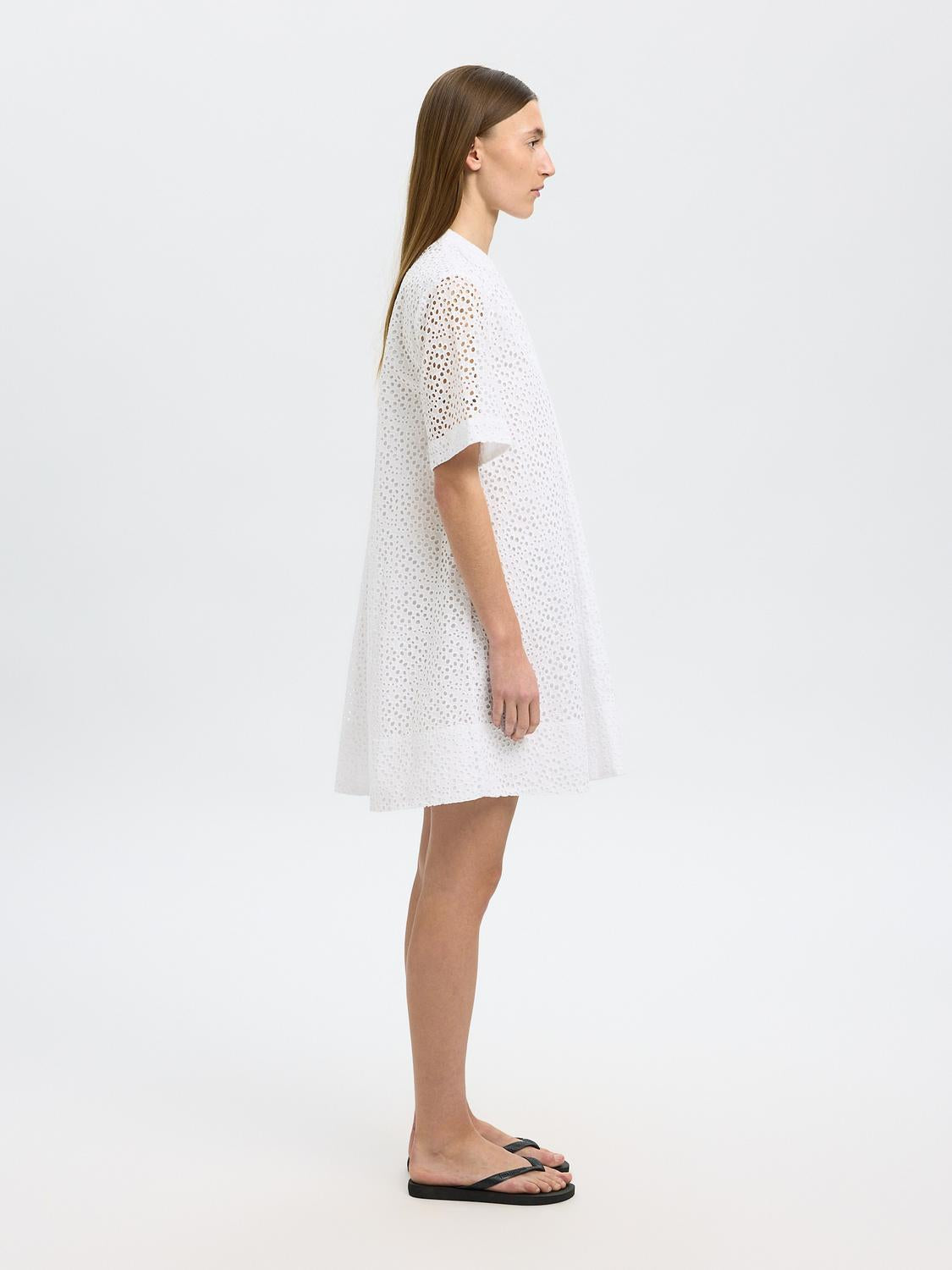 Laerke Kort Kjole - Hvit/ Bright White