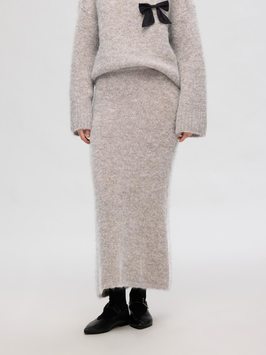 Gabella Strikket Skjørt - Grå/ Steel Gray