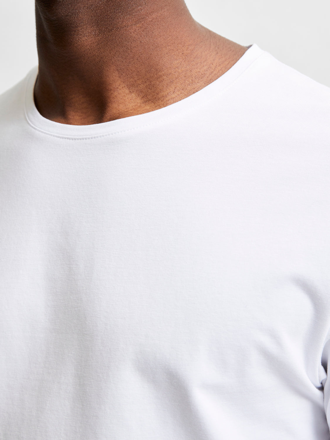 Pima bomull O-neck T-Skjorte - Hvit/ Bright White