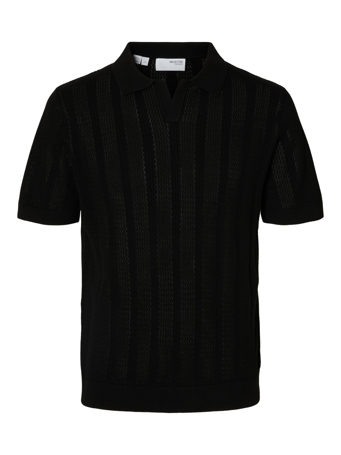 Wells Strikket Polo T-skjorte - Black