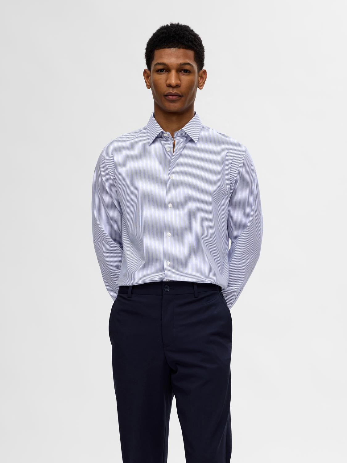 Slim -Performance Skjorte - Blå/ True Navy