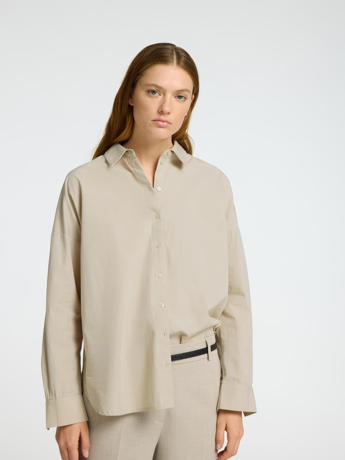 Dina Sanni Skjorte - Beige/ Island Fossil