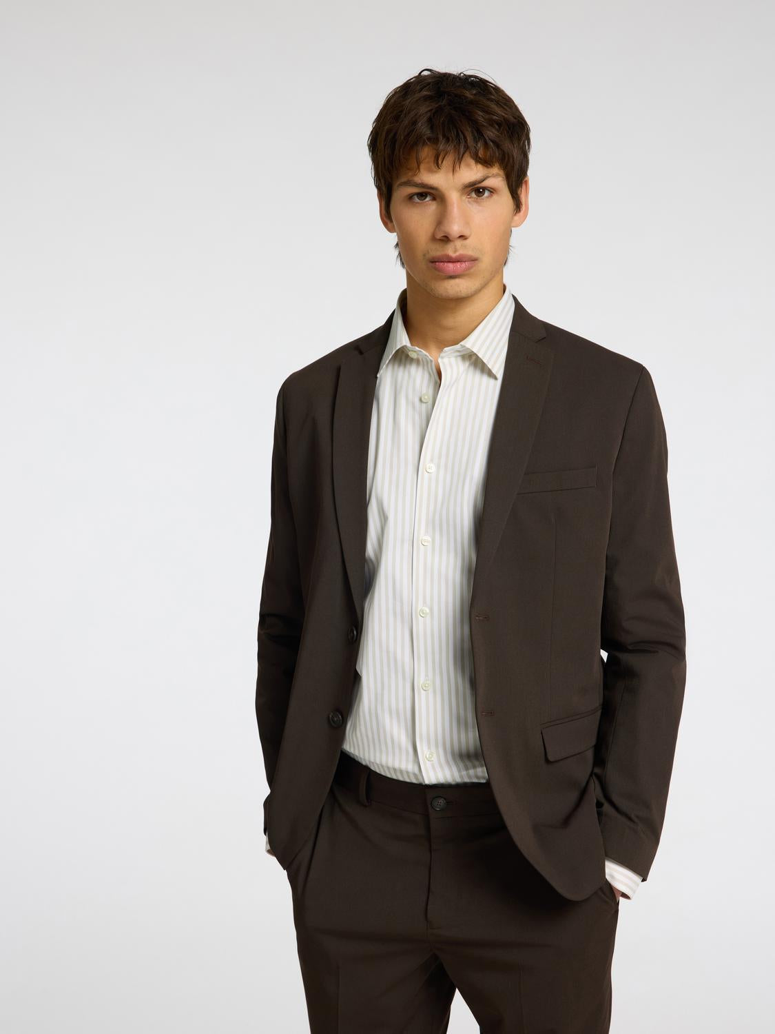Slim Performance Skjorte - Beige/ Sand