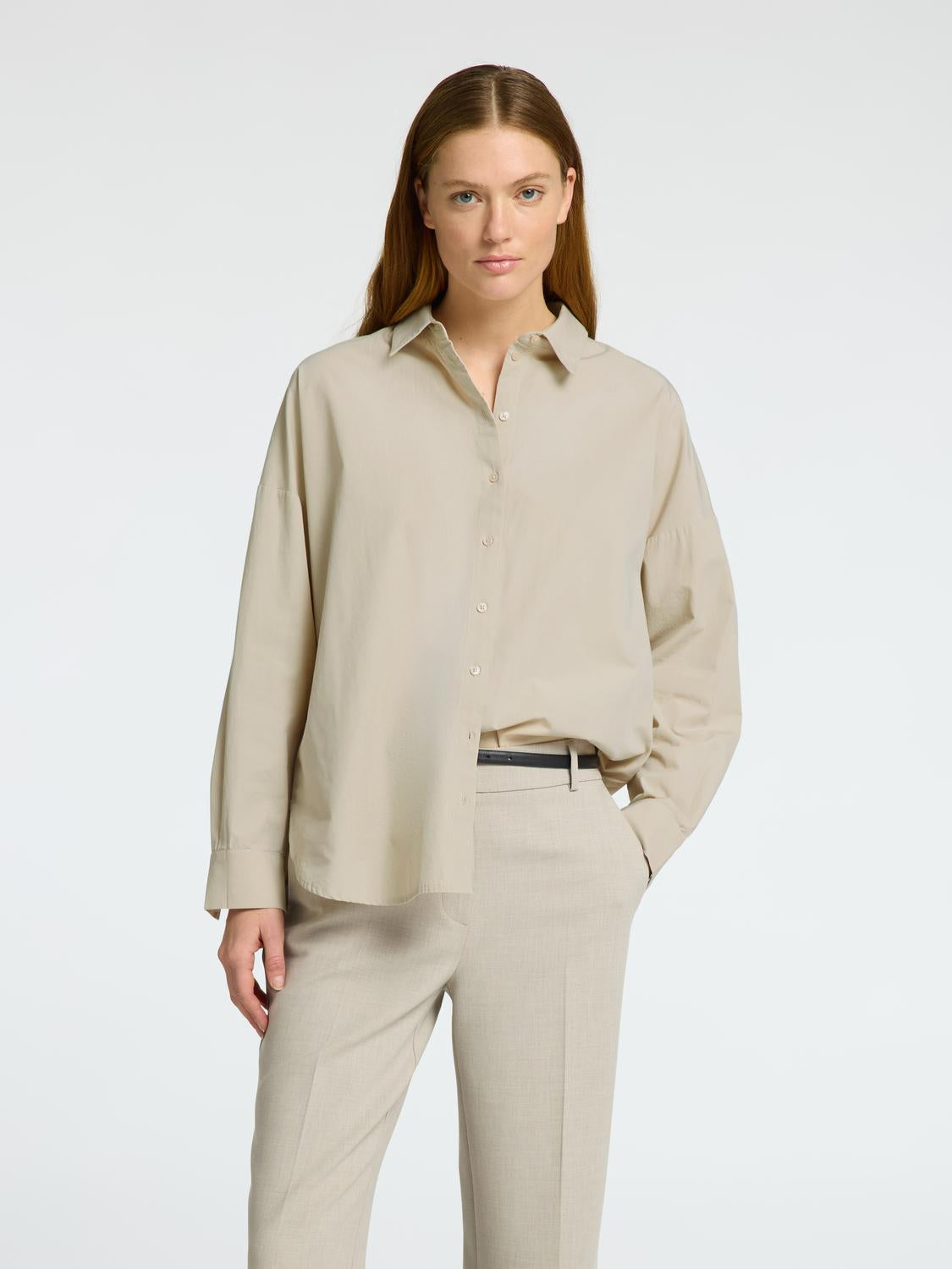 Dina Sanni Skjorte - Beige/ Island Fossil