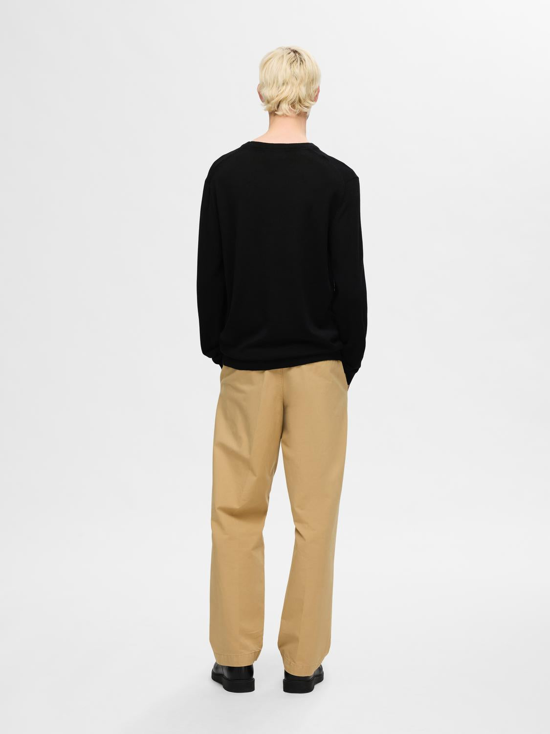 Tray Merino Crew-neck Genser - Sort/ Black