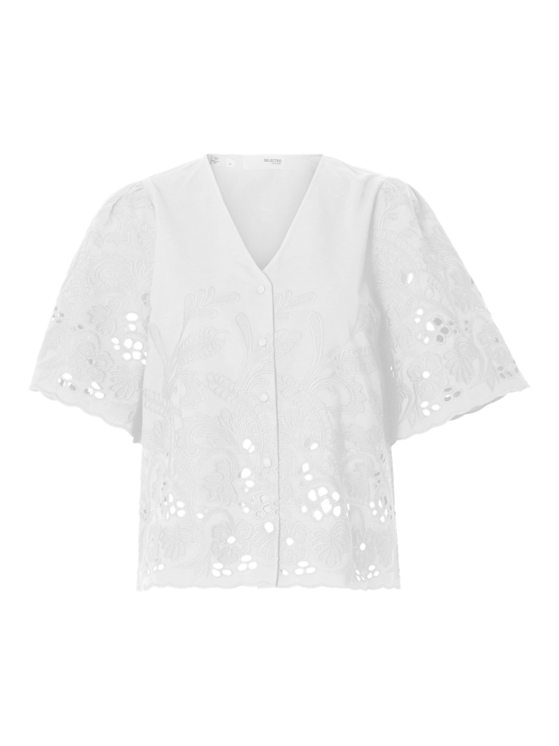 Dahlia Kort Arm Skjorte - Hvit Bright White