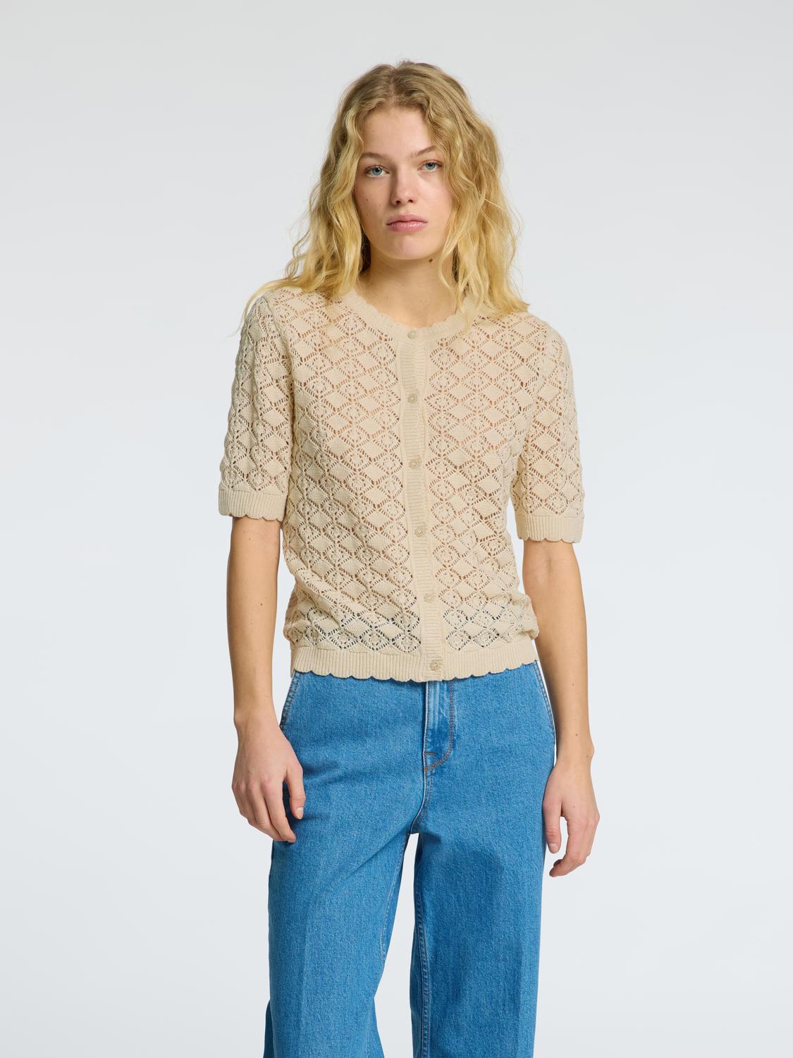 Sofia Strikket Cardigan - Beige/ Birch
