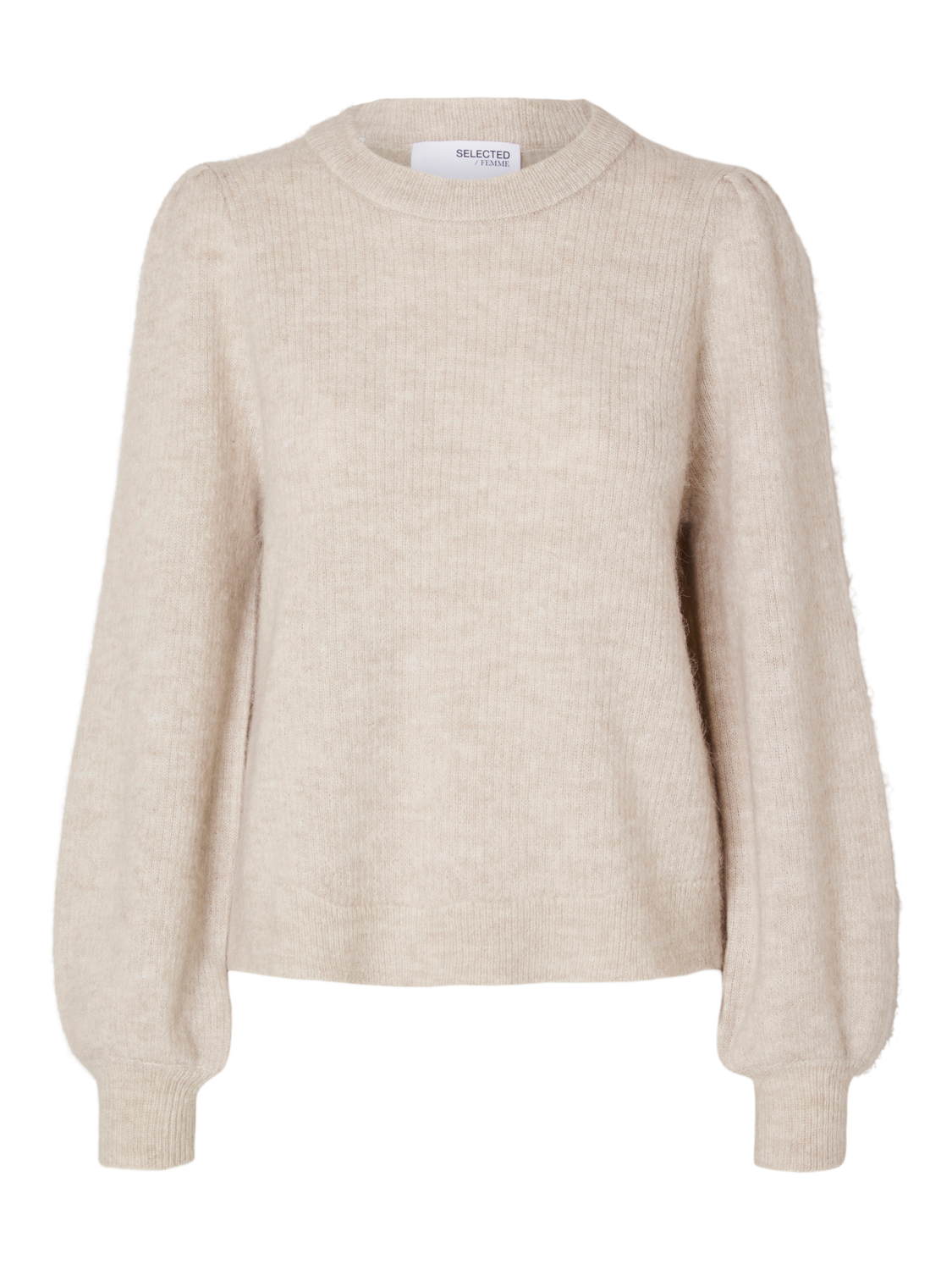 Lulu Rib O-neck - Beige/ Birch