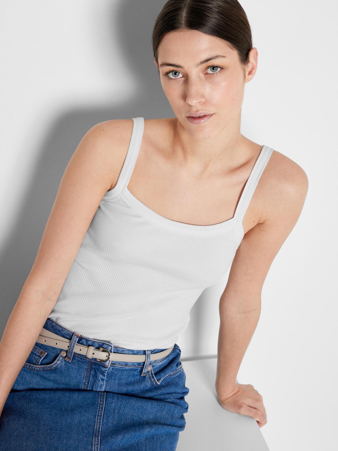 SELECTED FEMME - CELICA TANK TOPP - Bright White