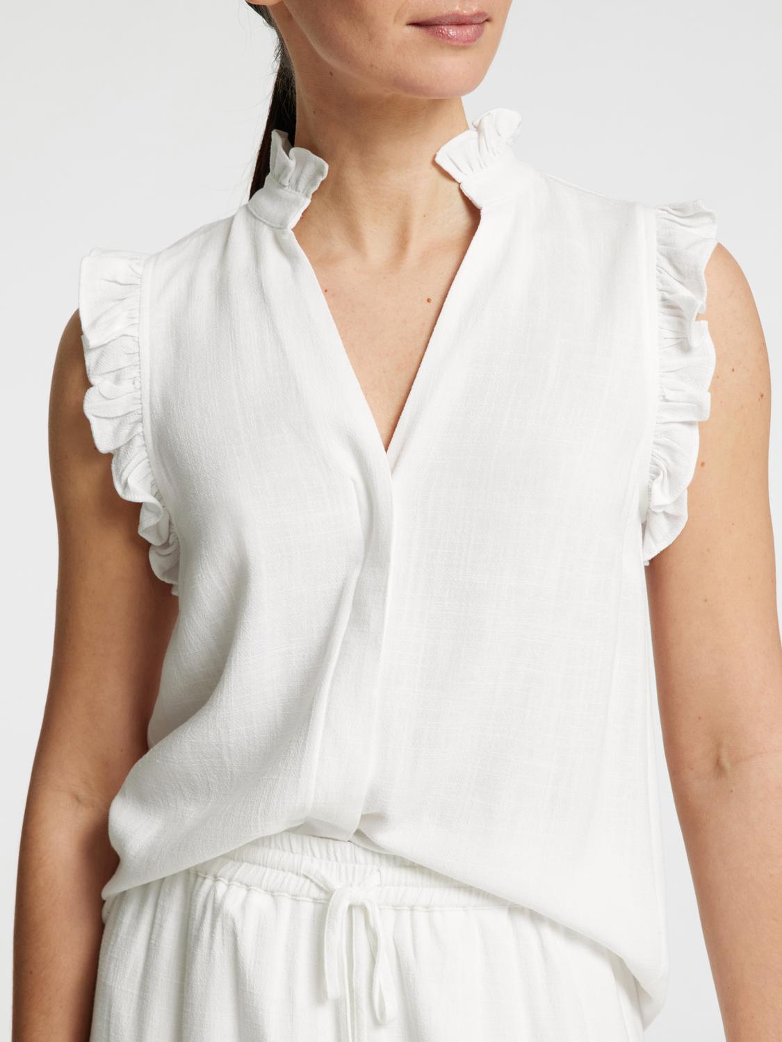 Viva Sun Ruffle Topp - Hvit/ Snow White