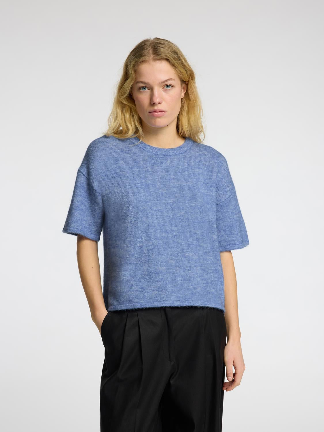 Maline Liliana Strikket Genser - Blå/ Cornflower Blue