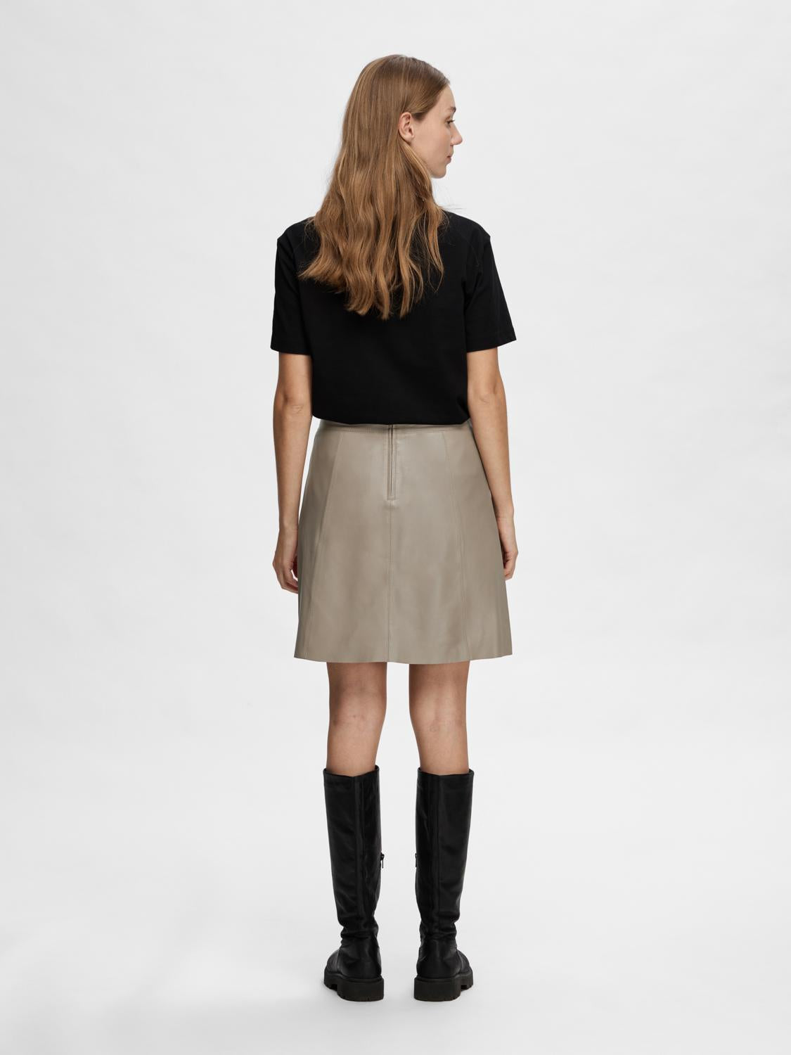 Ibi Skinnskjørt - Beige/ Greige