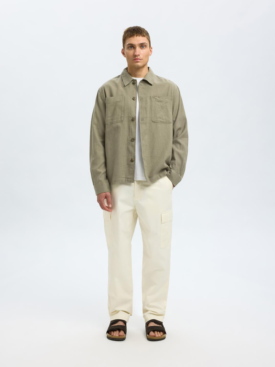 Brody LS Lin Overshirt - Grønn/ Vetiver