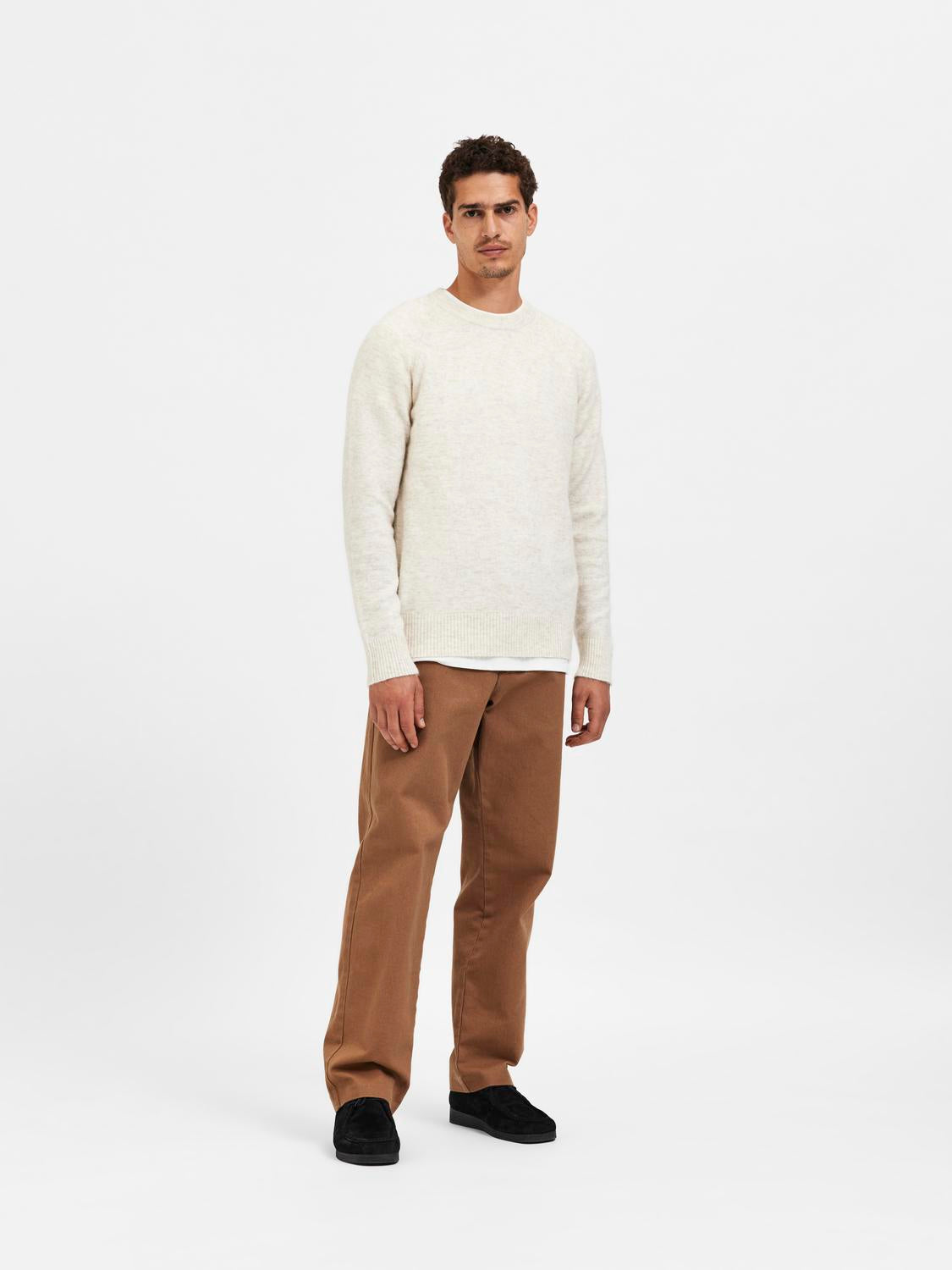Rai Strikket Genser - Beige/ Oatmeal