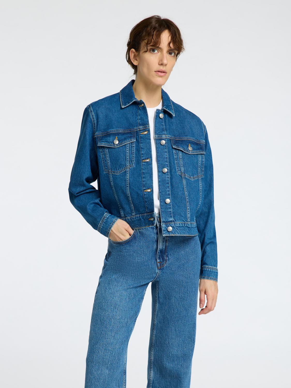 Cena Denim Jakke - Blå/ Medium Blue Denim