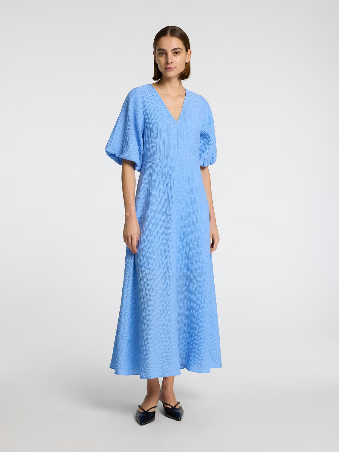 Maddie Midi Kjole - Blå/ Cornflower Blue