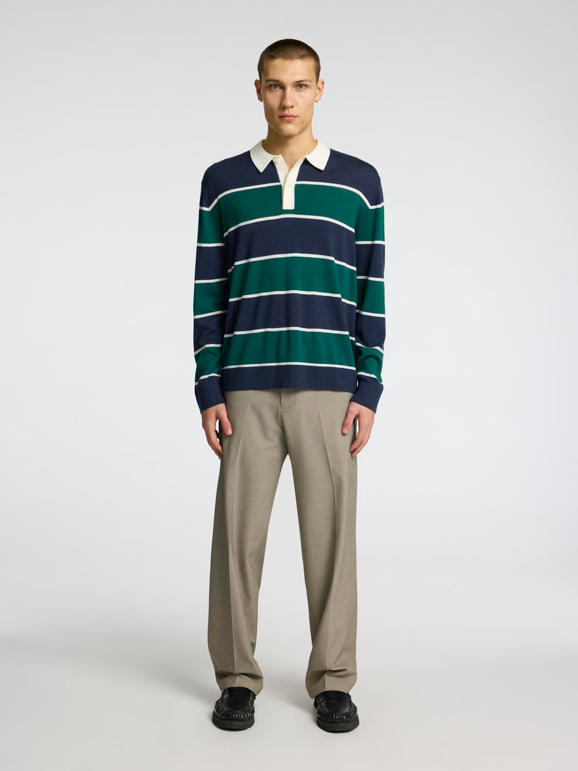 Tray Strikket Polo-Shirt - Grønn/ Verdant Green