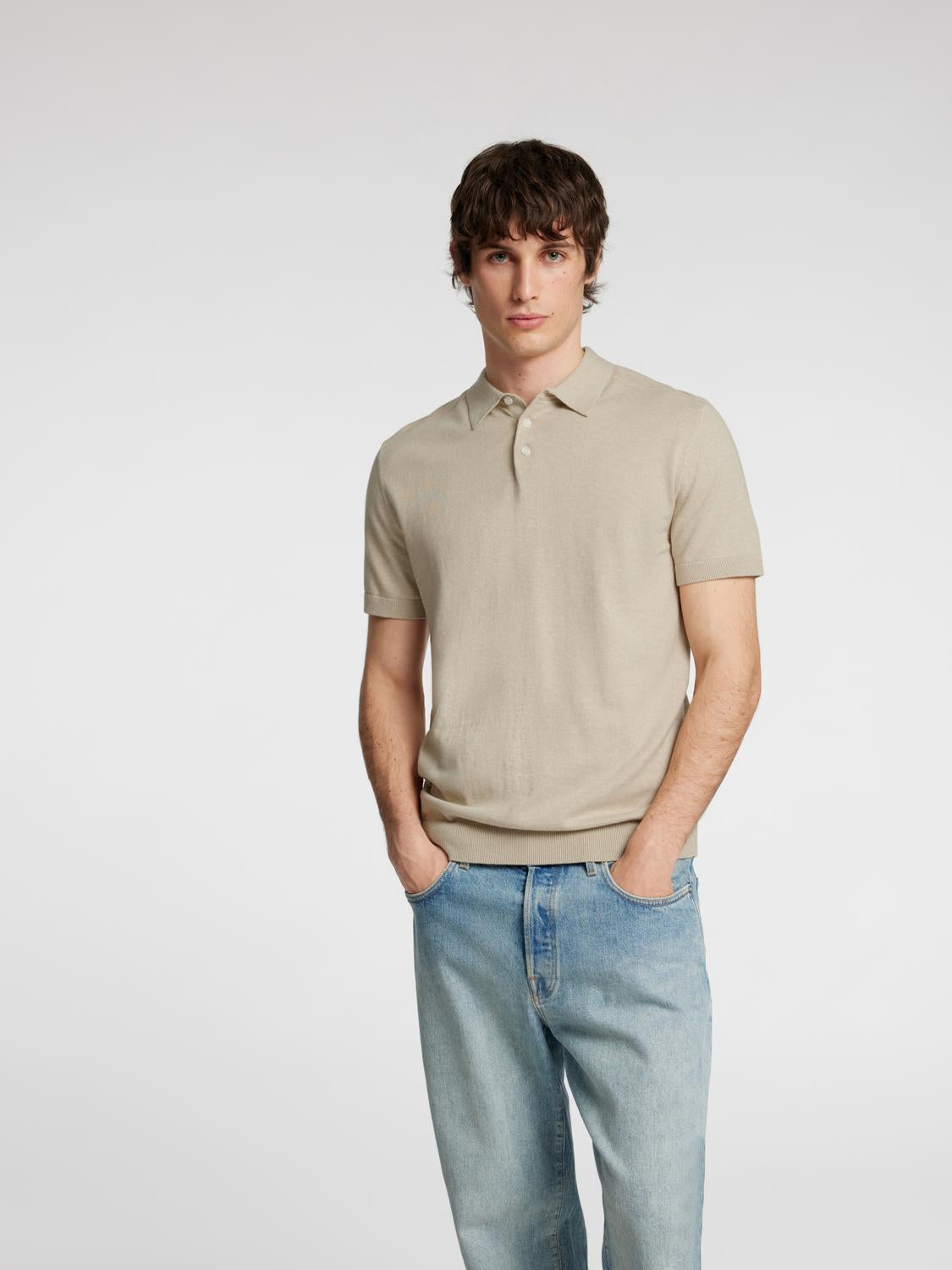 Berg Kort Arm Polo Skjorte - Beige/ Oatmeal