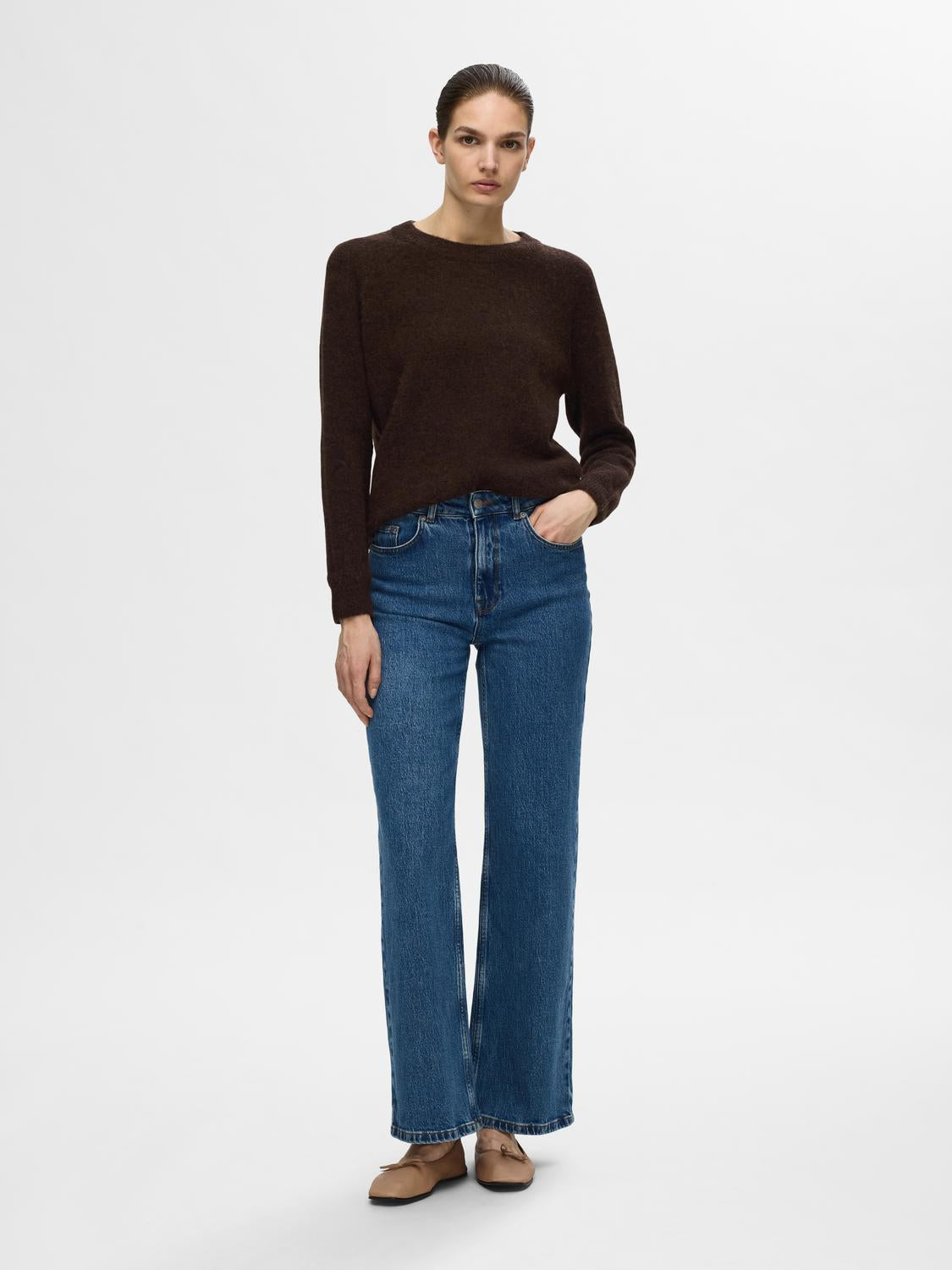 Lulu Strikket Genser - Brun/ Coffee Bean