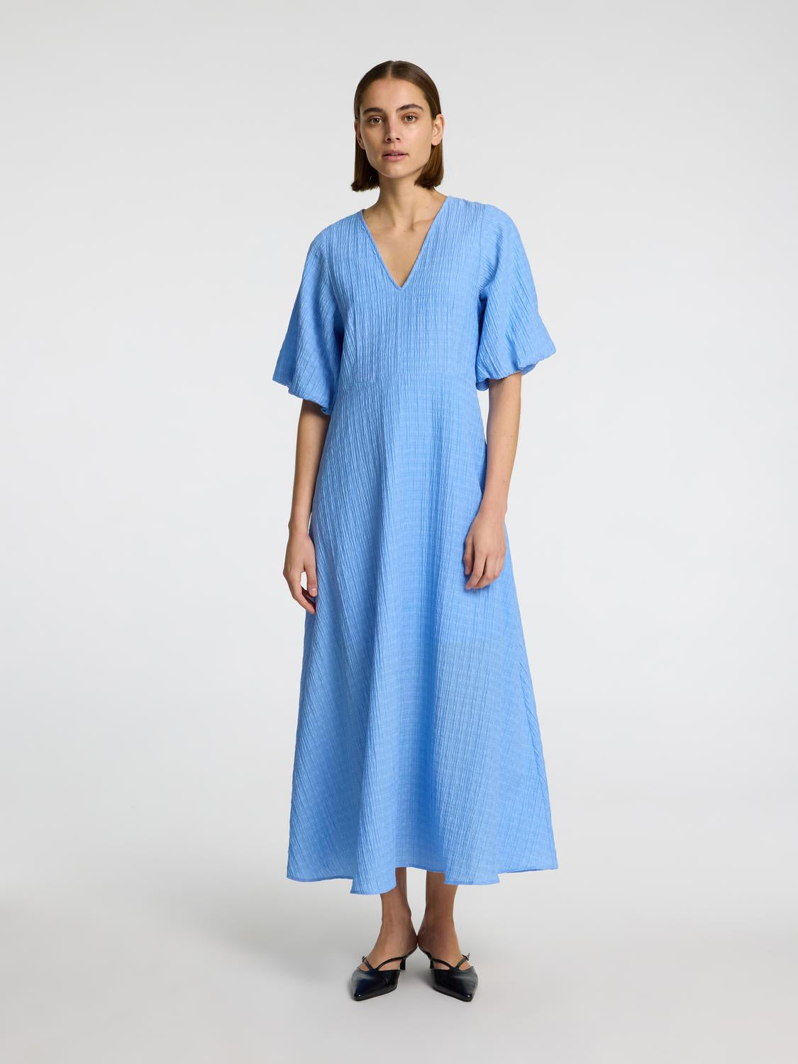 Maddie Midi Kjole - Blå/ Cornflower Blue