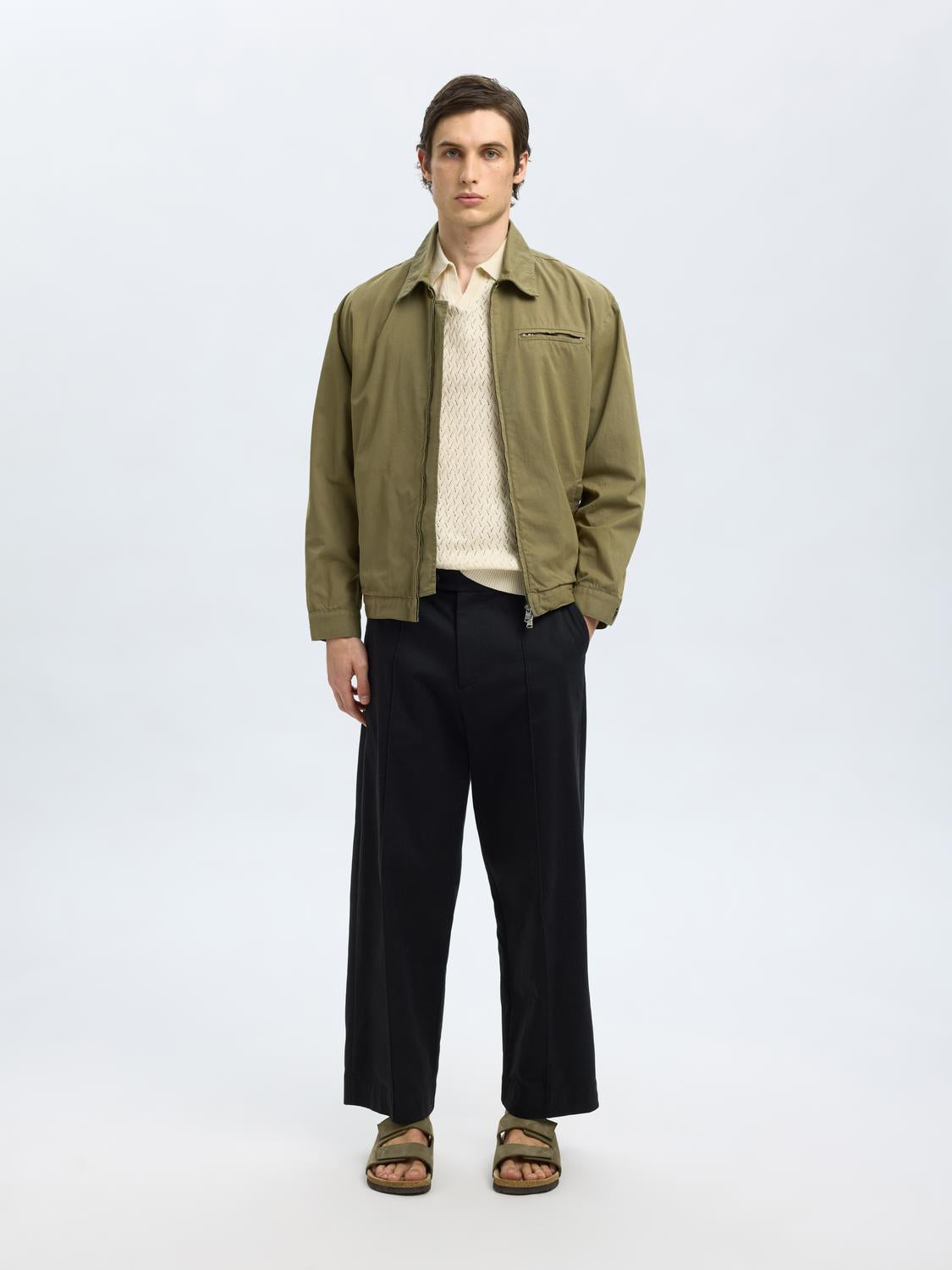 Lino Kort Arm Topp - Beige/ Egret