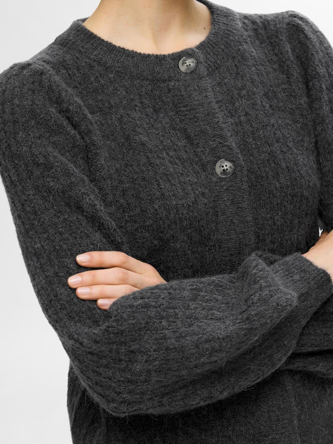 Lulu Strikket Cardigan - Grå/ Volcanic Ash