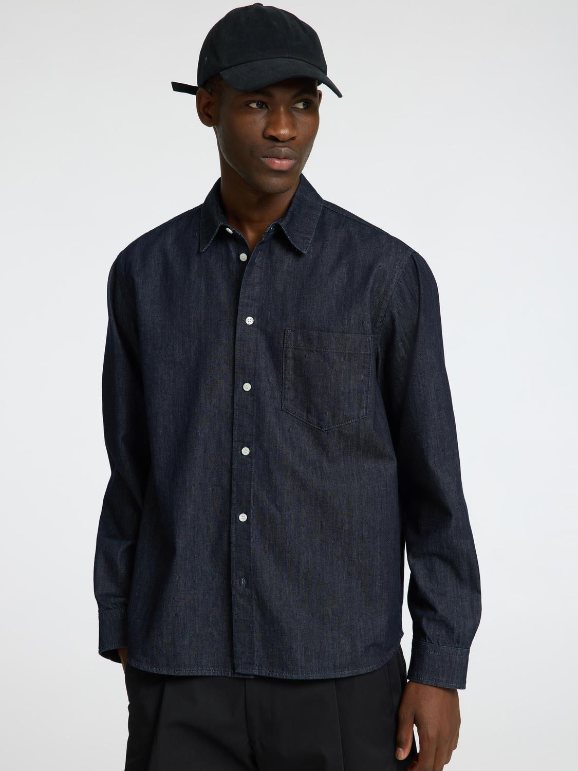 Regular Will Skjorte - Blå/ Dark Blue Denim