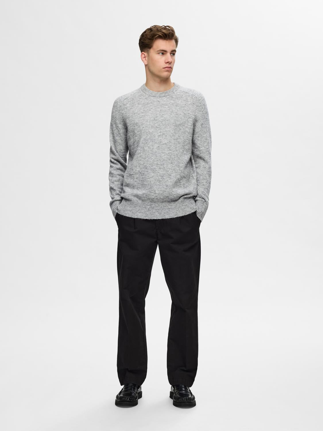 Rai Strikket Genser - Grå/ Light Grey Melange