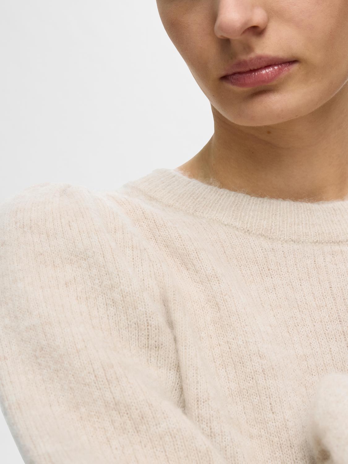 Lulu Rib O-neck - Beige/ Birch