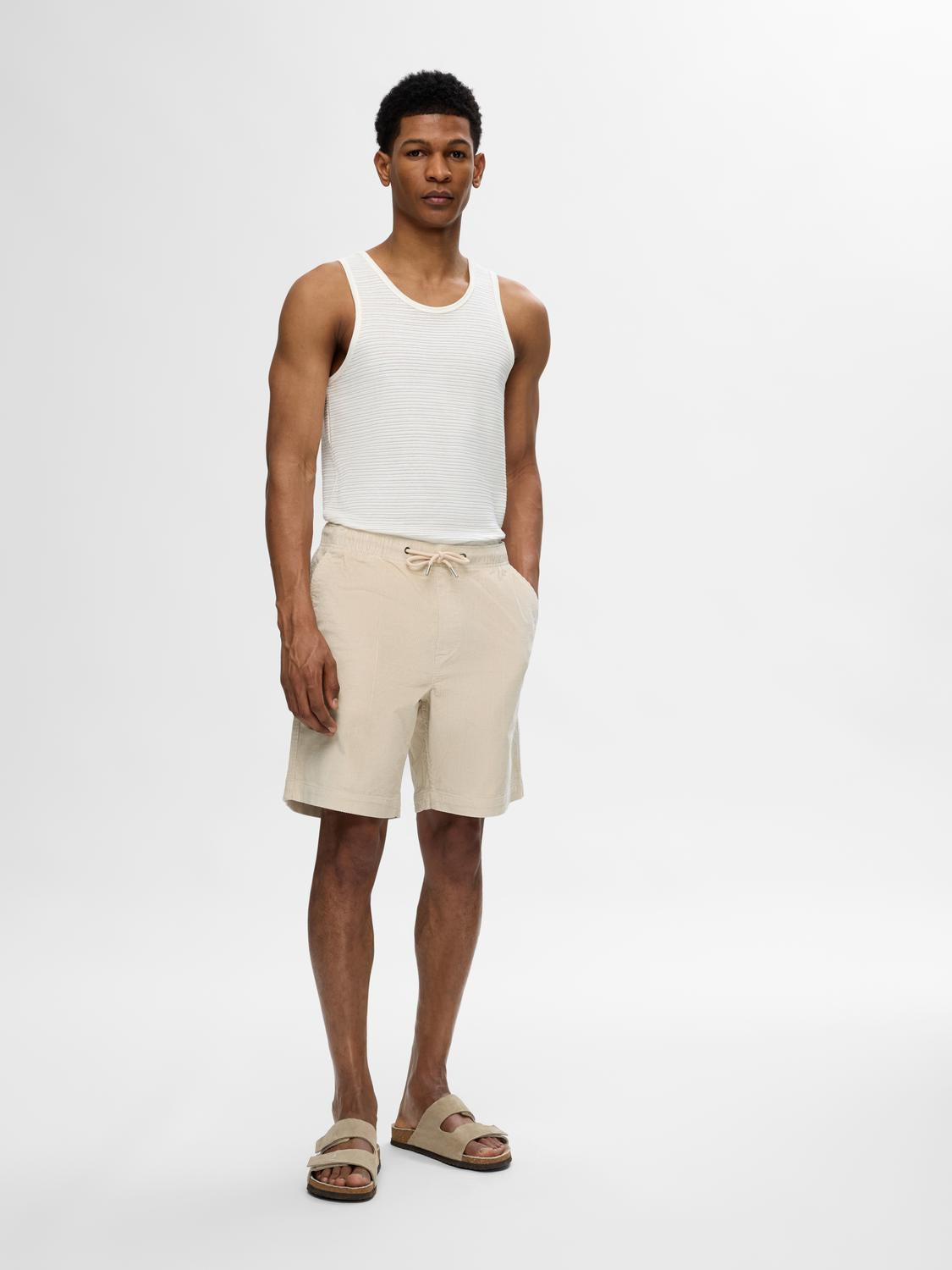 Jace Kordfløyel Shorts - Beige/ Fog