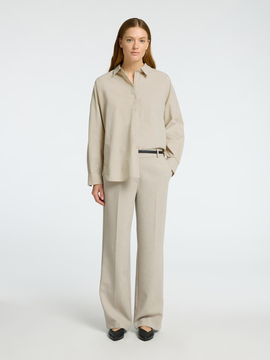 Dina Sanni Skjorte - Beige/ Island Fossil