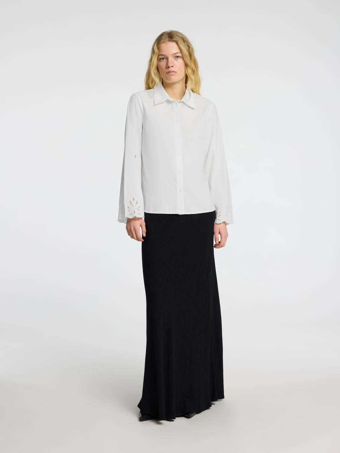 Dahlia Lang Arm Skjorte - Hvit/ Bright White