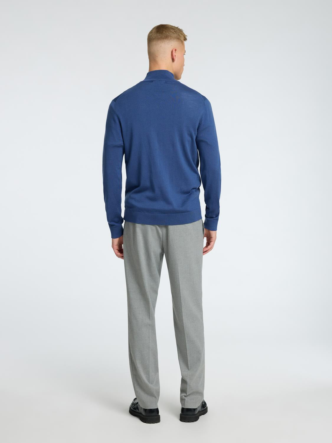 Tray Merino Half Zip Genser - Blå/ Oceana