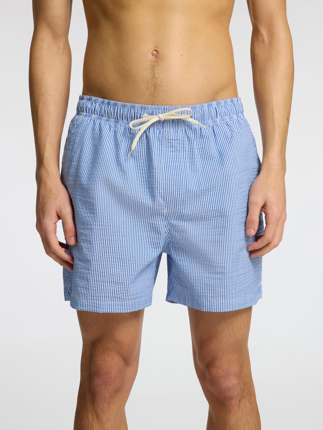 Cooper Seersucker Bade Shorts - Blå/ Nautical Blue