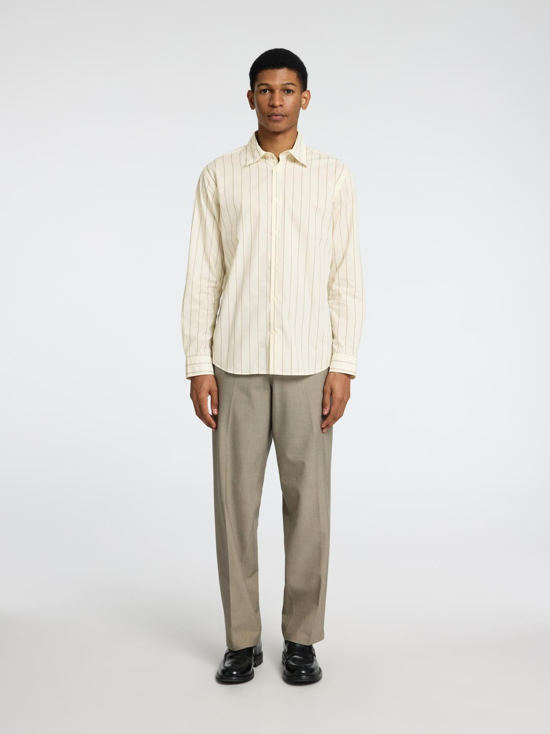 Regular Riley Skjorte - Beige/ Egret